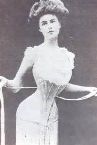 a woman wearing a tight corset